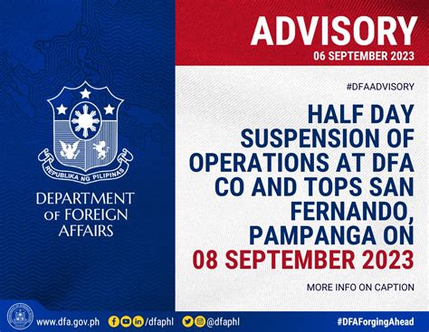 dfa san fernando|PUBLIC ADVISORY: TEMPORARY SUSPENSION OF .